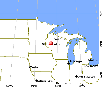 Bloomer, Wisconsin map