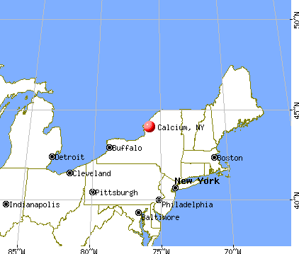 Calcium, New York map