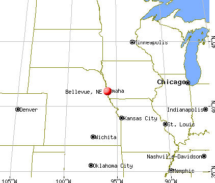 Bellevue, Nebraska map