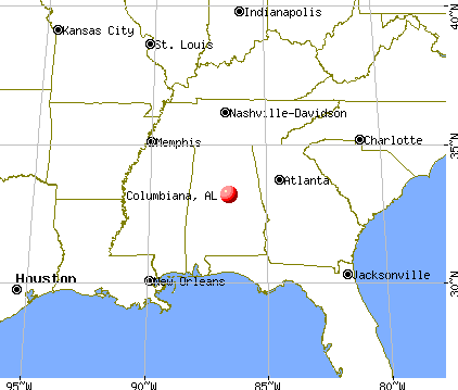 Columbiana, Alabama map