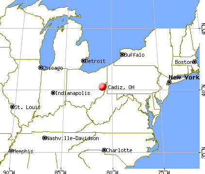 Cadiz, Ohio map
