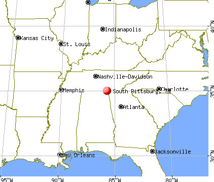 South Pittsburg, Tennessee map