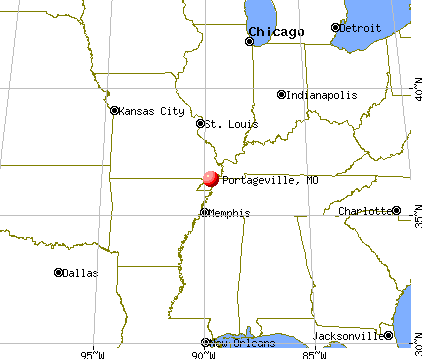 Portageville, Missouri map