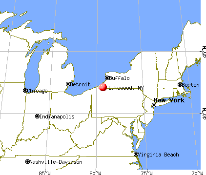 Lakewood, New York map