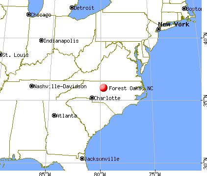 Forest Oaks, North Carolina map