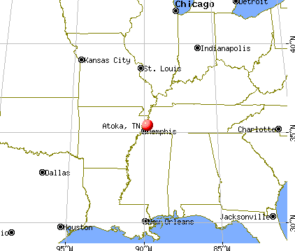 Atoka, Tennessee map