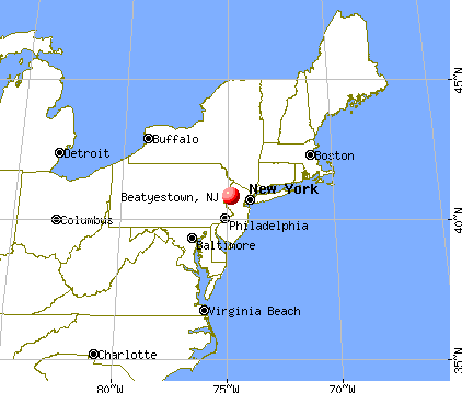 Beatyestown, New Jersey map