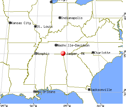 Jasper, Tennessee map