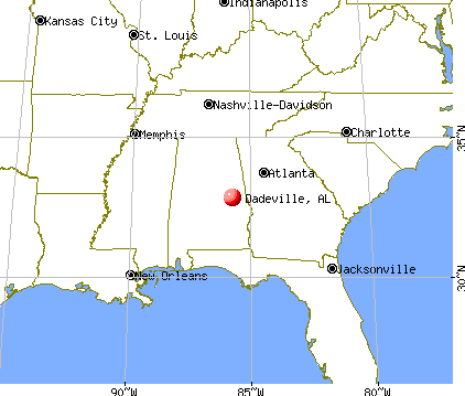 Dadeville, Alabama map