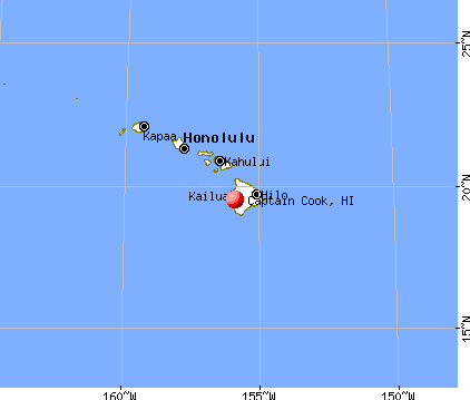 Captain Cook, Hawaii map