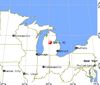 Clare, Michigan map
