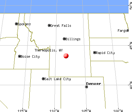 Thermopolis, Wyoming map