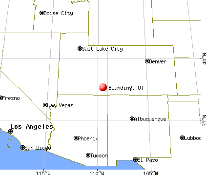 Blanding, Utah map