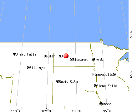 Beulah, North Dakota map