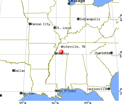Whiteville, Tennessee map