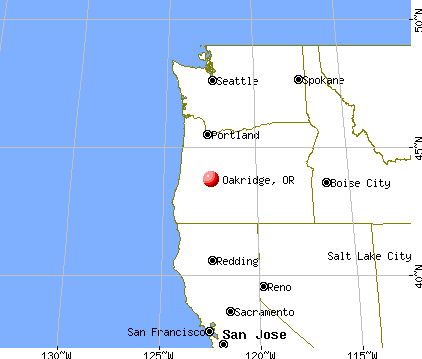 Oakridge, Oregon map