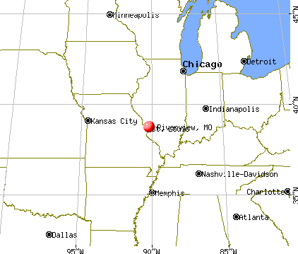 Riverview, Missouri map