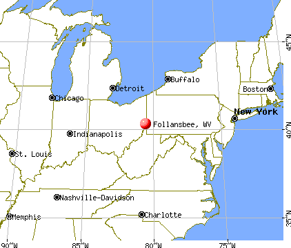 Follansbee, West Virginia map