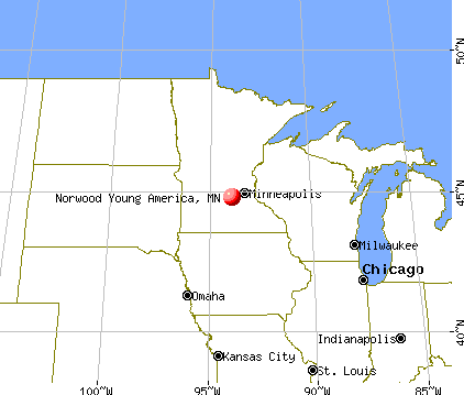 Norwood Young America, Minnesota map
