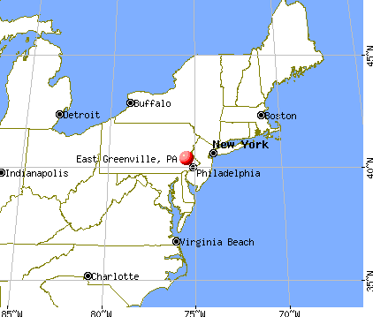 East Greenville, Pennsylvania map