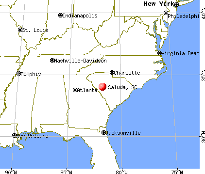 Saluda, South Carolina map