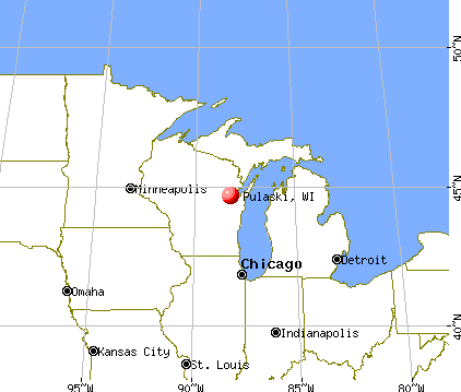 Pulaski, Wisconsin map