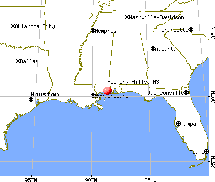Hickory Hills, Mississippi map