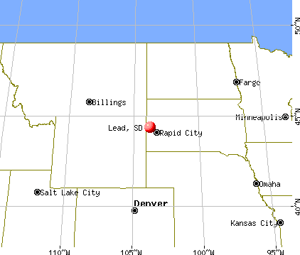 Lead, South Dakota map