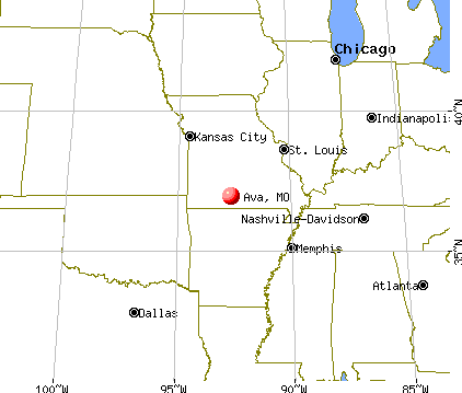 Ava, Missouri map