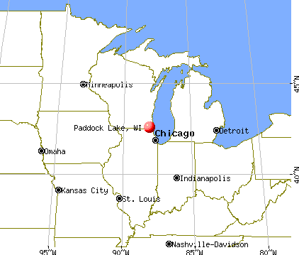 Paddock Lake, Wisconsin map
