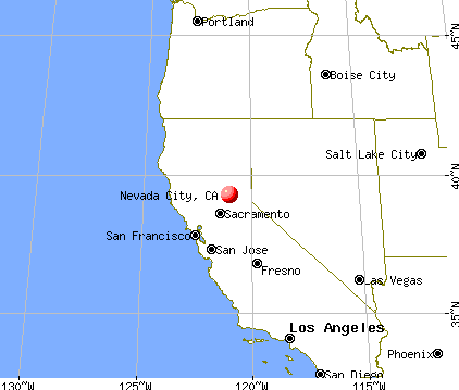 Nevada City, California map