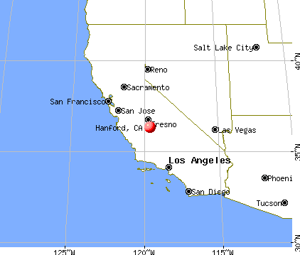 Hanford, California map