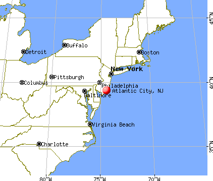 location map of casinos in atlantic city