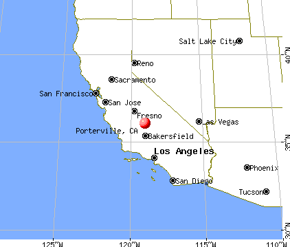 Porterville, California map