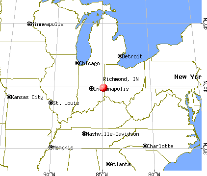 Richmond, Indiana map