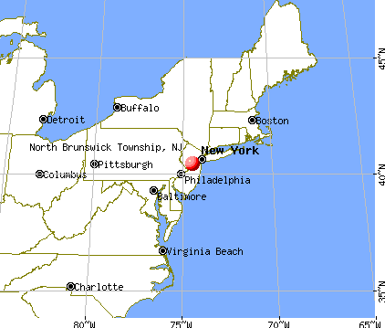 North Brunswick Township, New Jersey map