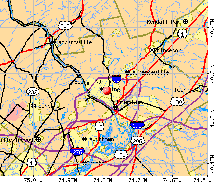 Ewing, NJ map