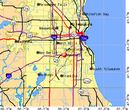 Greenfield, WI map