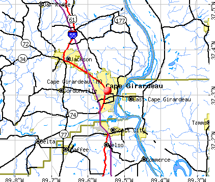 Cape Girardeau, MO map