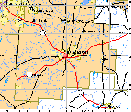 Lancaster, OH map