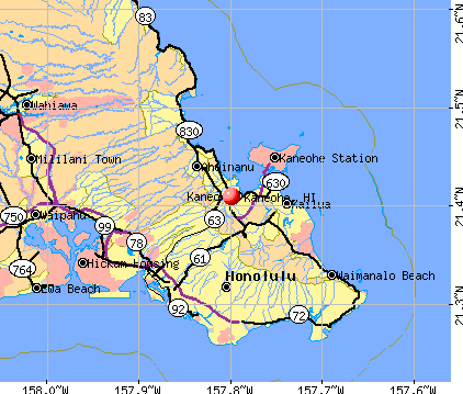 Kaneohe, HI map