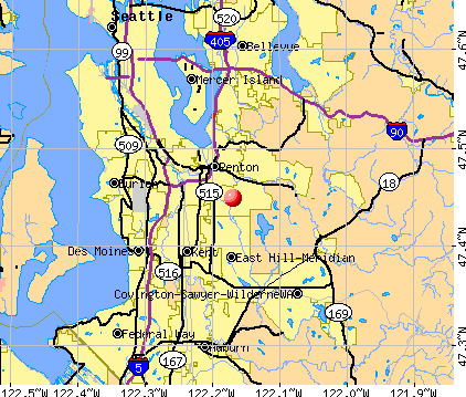 Cascade-Fairwood, WA map