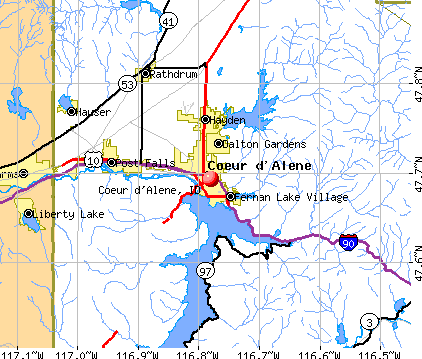 Coeur d'Alene, ID map