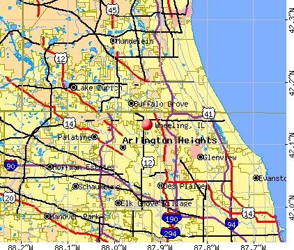 Wheeling, IL map