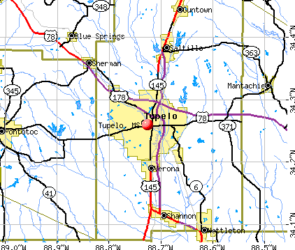 Tupelo, MS map