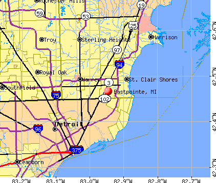 Eastpointe, MI map