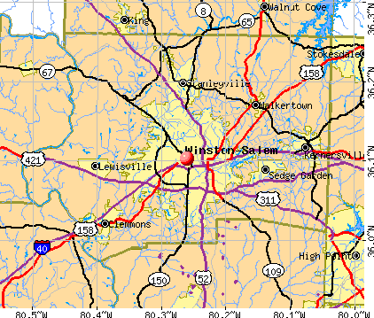 Winston-Salem, NC map