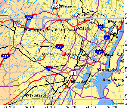 Orange, NJ map