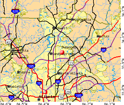 Dunwoody, GA map