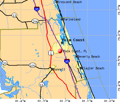 Palm Coast, FL map